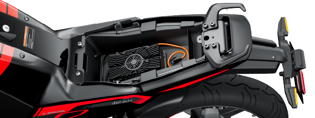 Under the Seat Storage for Storing Oben Port Charger in Oben Rorr EZ Sigma